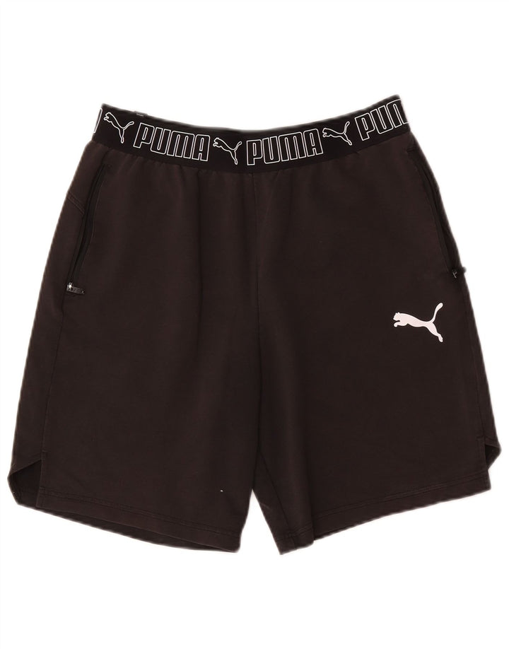 Męskie spodenki sportowe Puma z grafiką, średniej wielkości, czarne, bawełniane