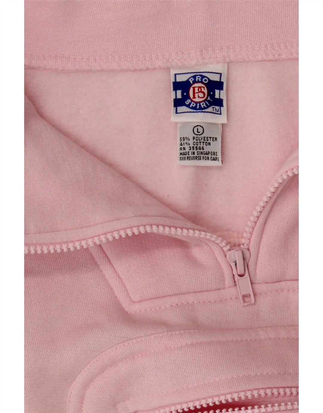 Vintage damska bluza oversize z zamkiem błyskawicznym, UK 16, duży różowy