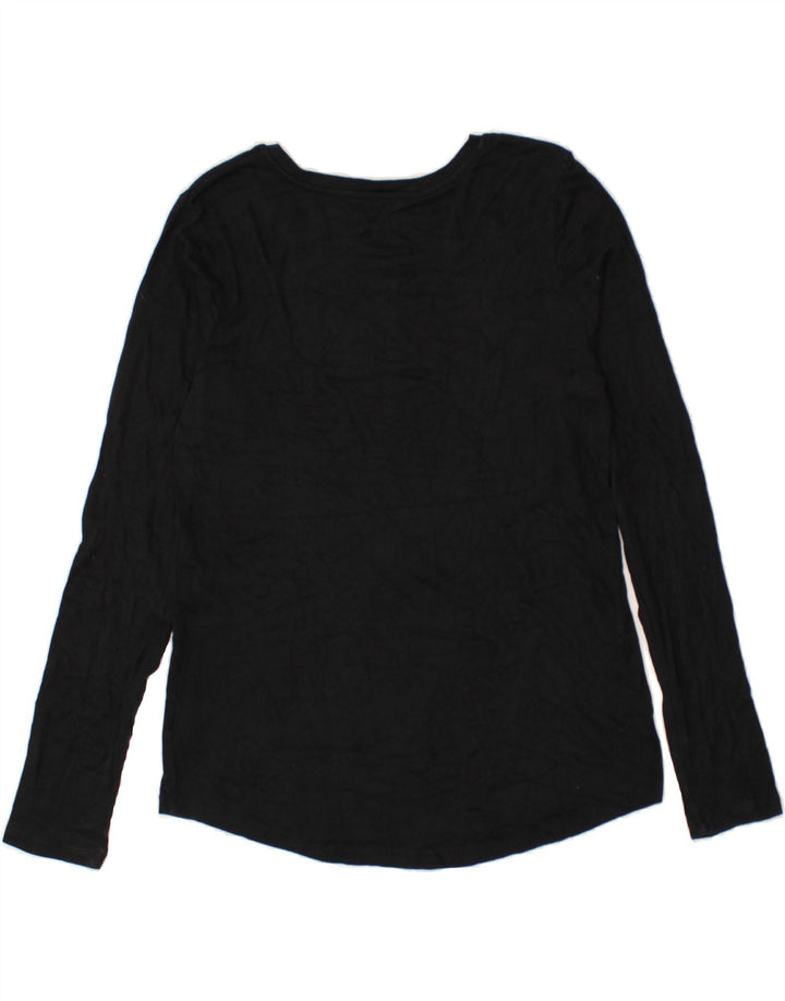 EDDIE BAUER Damski top z długim rękawem UK 16, duży, czarny, bawełniany
