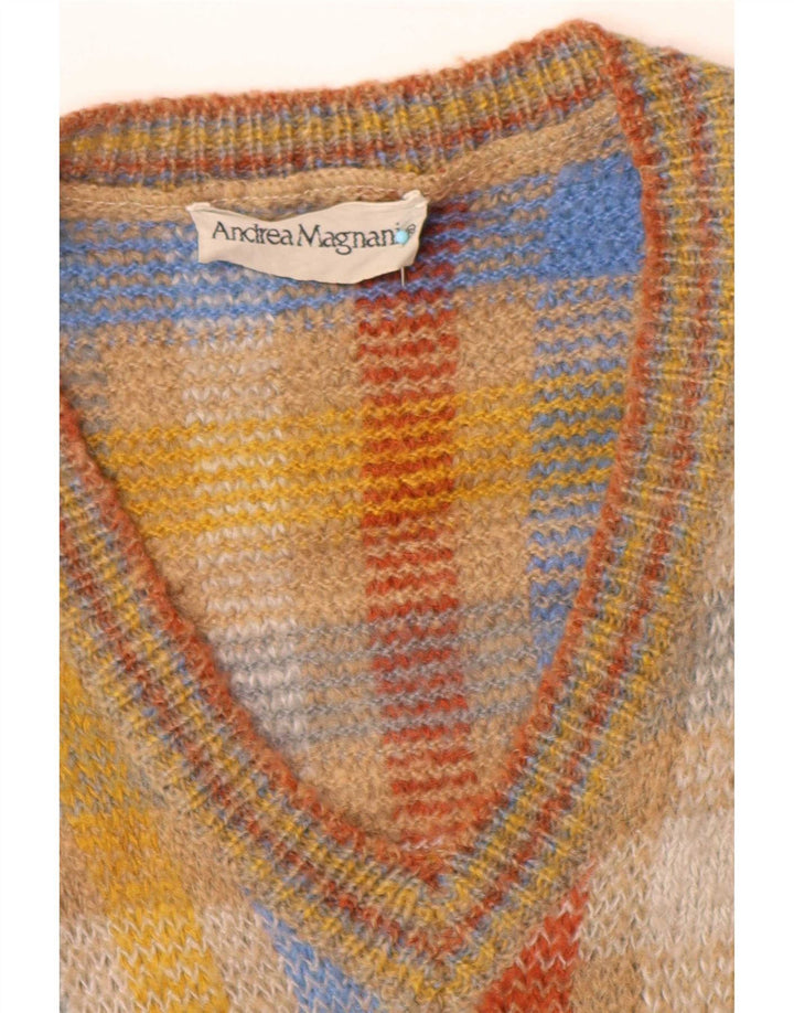 Podkoszulek męski w stylu vintage, kamizelka, duża, wielobarwna krata