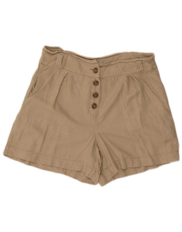 Damskie spodenki Chino Fat Face z wysokim stanem UK 12 Medium W34 Beżowe lniane