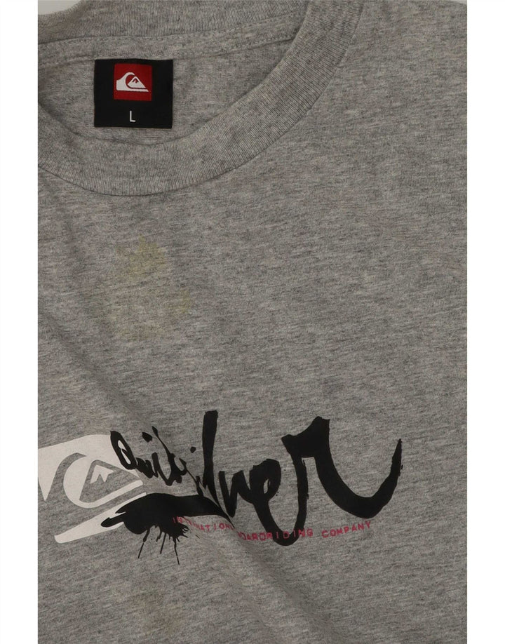Męski T-shirt z grafiką Quiksilver, duży, szary