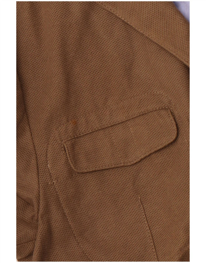 MASSIMO DUTTI Męska marynarka zapinana na 3 guziki UK 40, duża, brązowa, bawełniana