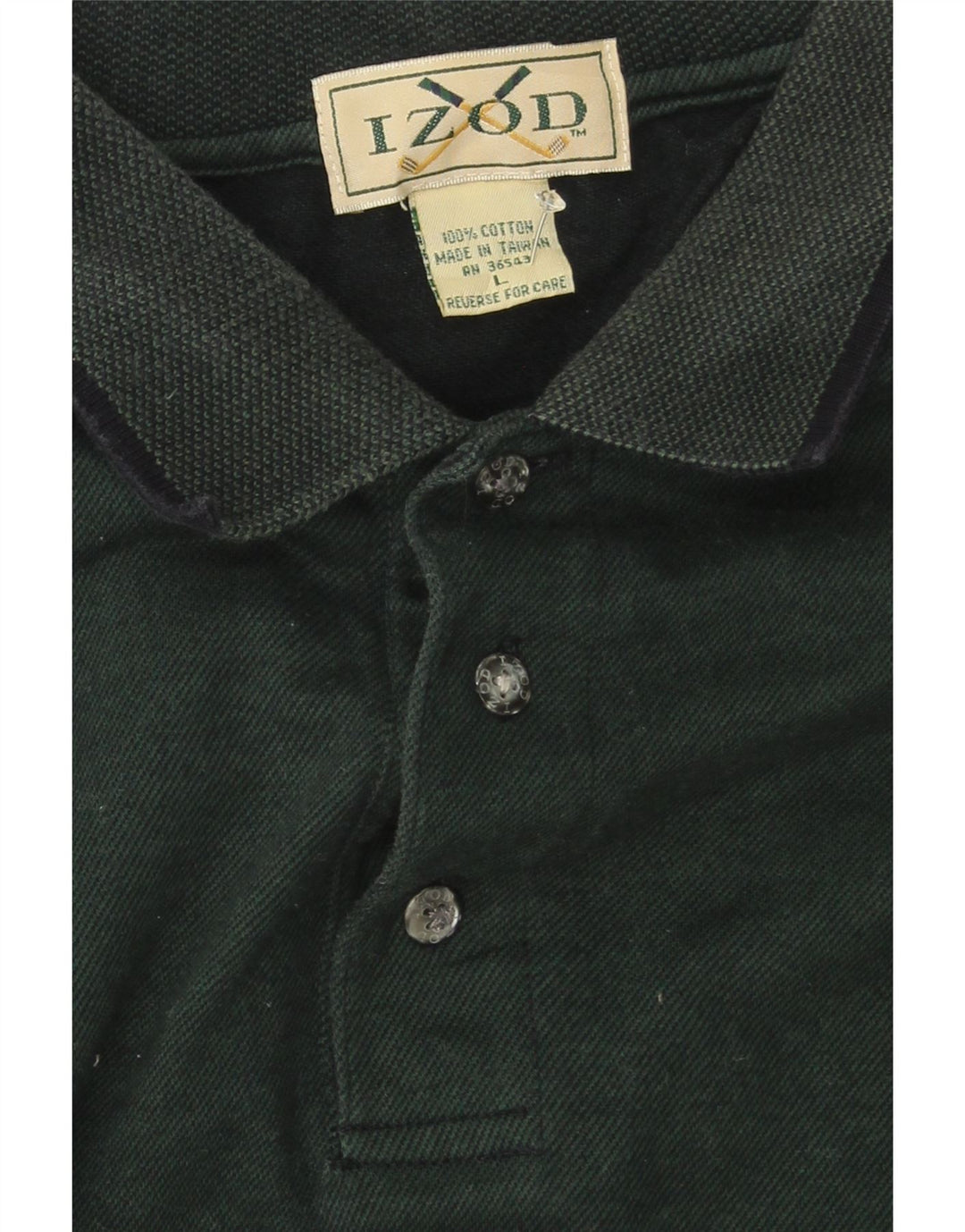 IZOD Mens Polo Shirt Large Green Cotton Vintage Izod and Second-Hand Izod from Messina Hembry 