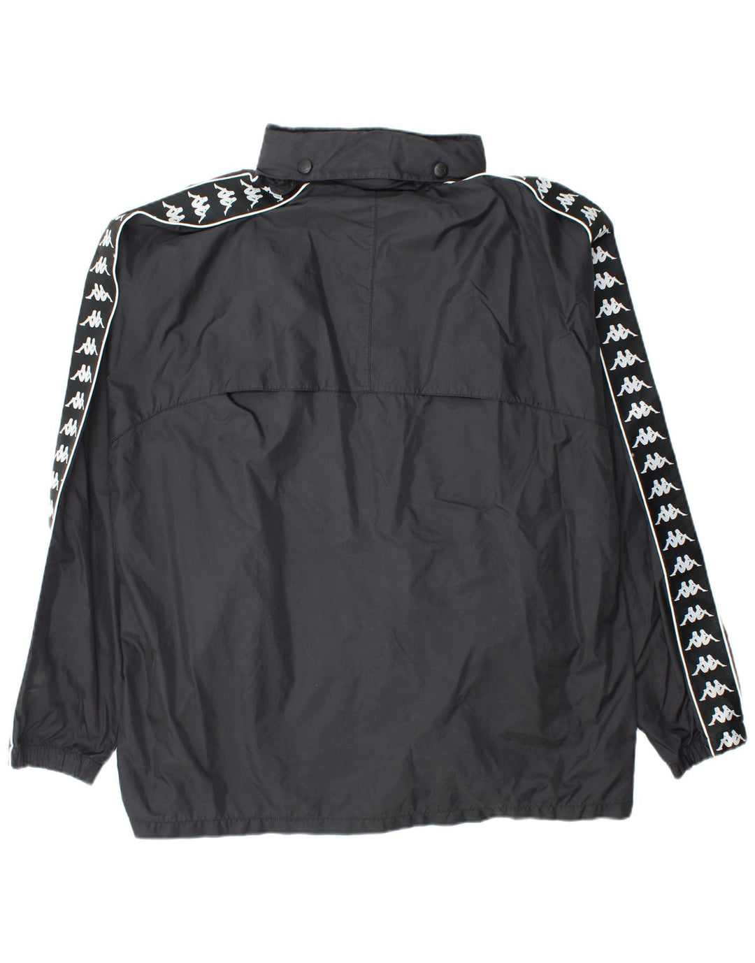 Męska wiatrówka KAPPA z grafiką UK 42 XL, czarny nylon