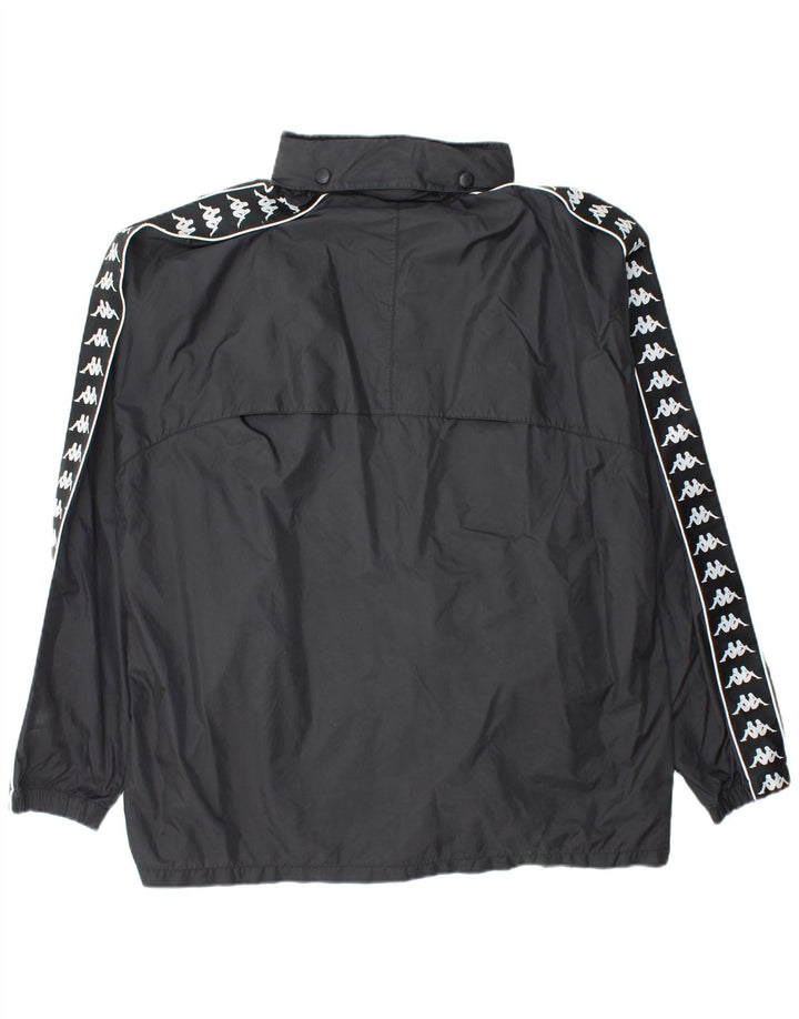 Męska wiatrówka KAPPA z grafiką UK 42 XL, czarny nylon