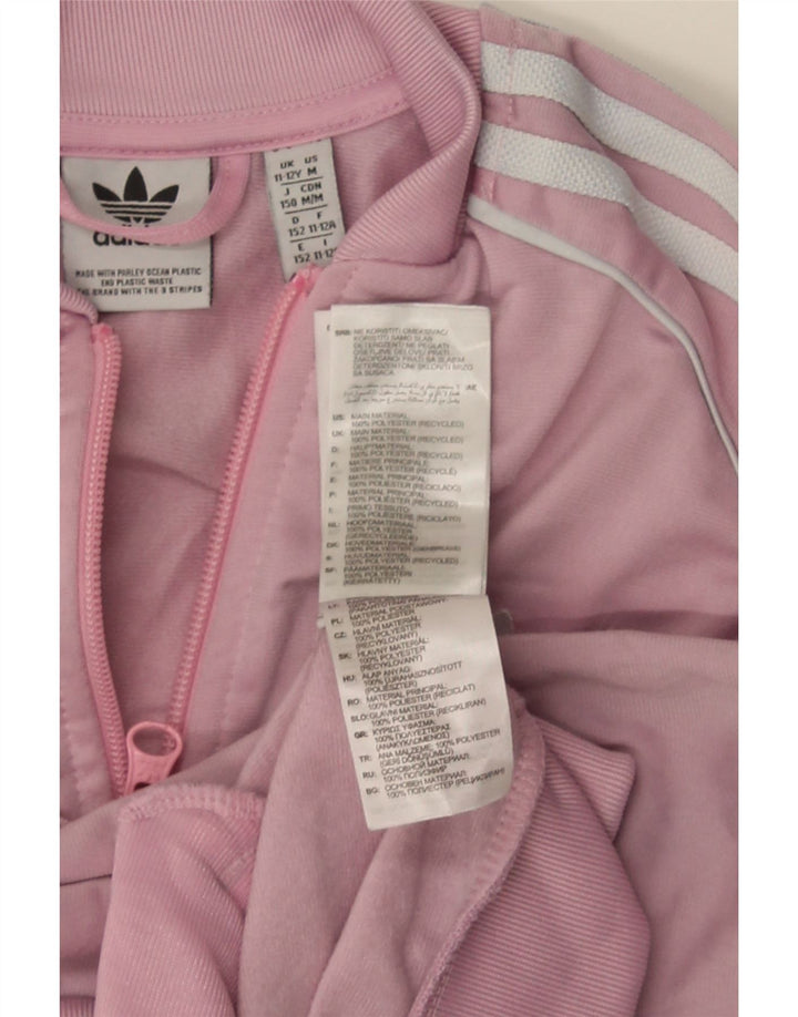 Adidas Dziewczęca Dresowa Kurtka Top 11-12 Lat Różowy Poliester
