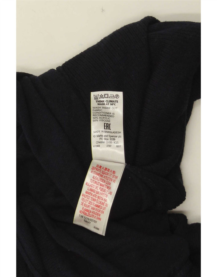 Marks & Spencer Damski sweter rozpinany UK 10, mały, granatowy, akrylowy