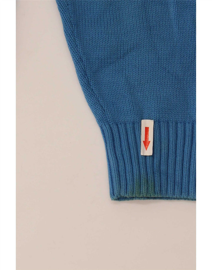 Męski sweter z okrągłym dekoltem Tommy Hilfiger, średnioniebieski, bawełniany