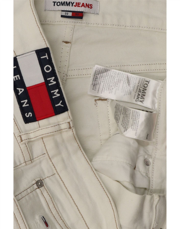 TOMMY HILFIGER Womens Distressed Cropped Jeans W33 L24 White Cotton