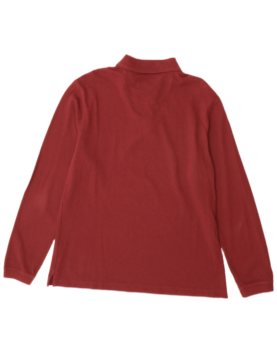 Męska koszulka polo z długim rękawem BARBOUR XL, bordowa, bawełniana