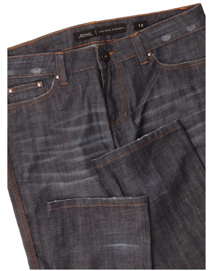 Damskie jeansy Riders LEE z niską talią, US 12, duże, W34 L33, granatowe