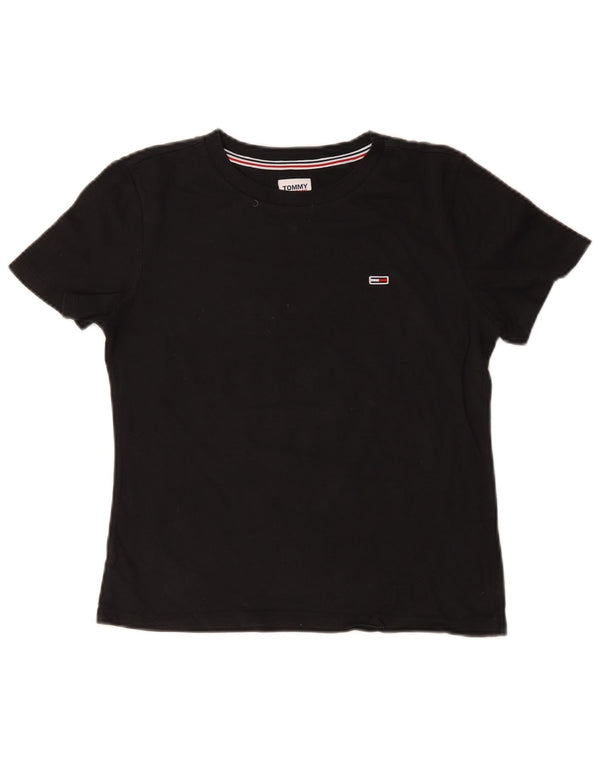 T-shirt damski Tommy Hilfiger Top UK 10, mały, czarny, bawełniany