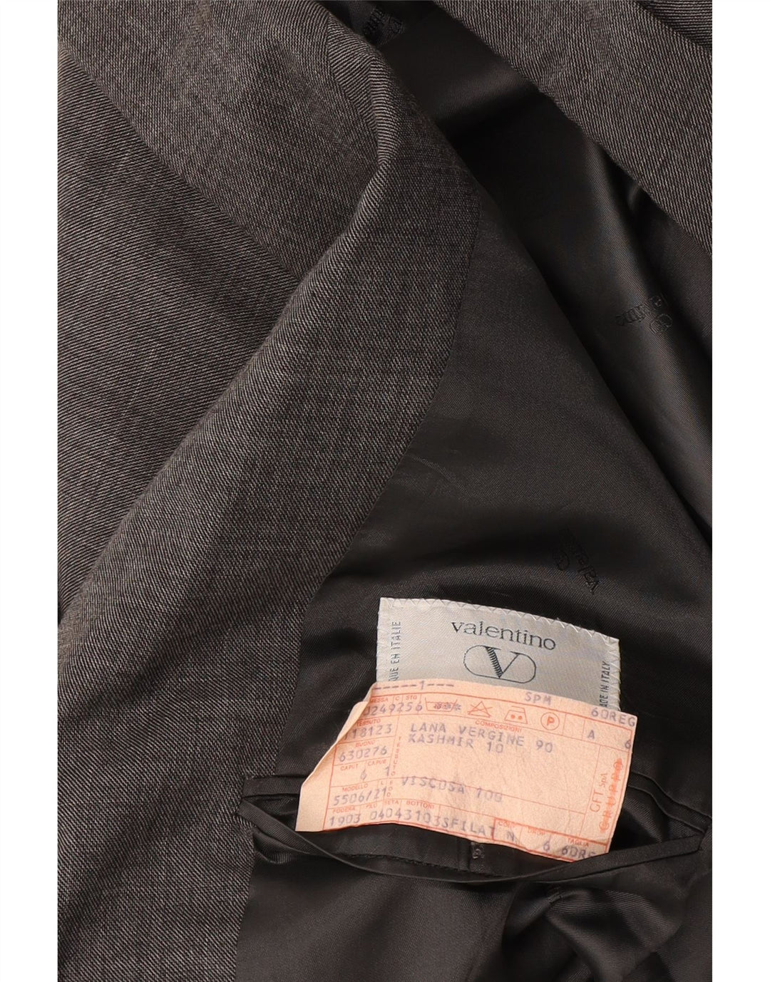 Valentino Męska marynarka zapinana na 2 guziki UK 42 XL Szara dziewicza wełna