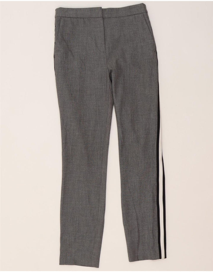 Spodnie damskie Zara Slim Chino, małe, W26 L27, szary poliester w paski