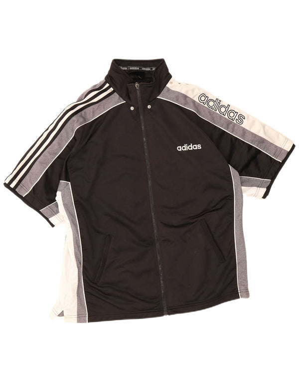 Męska kurtka dresowa Adidas Graphic UK 44/46, duża czarna, z blokami kolorów