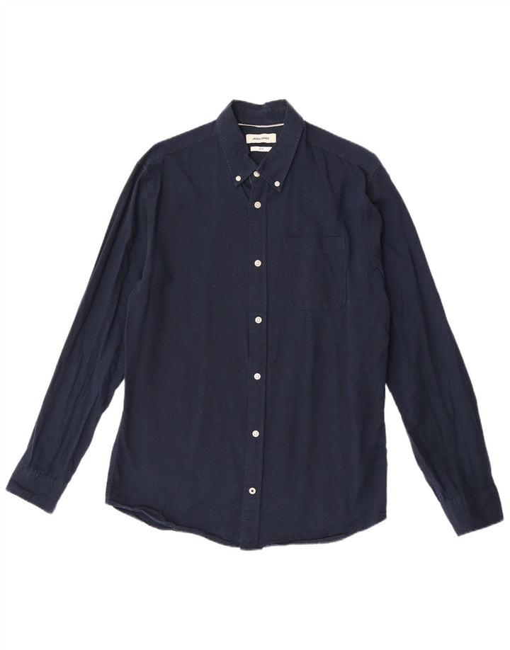 Koszula męska Jack & Jones Slim Fit, średnia, granatowa, bawełniana