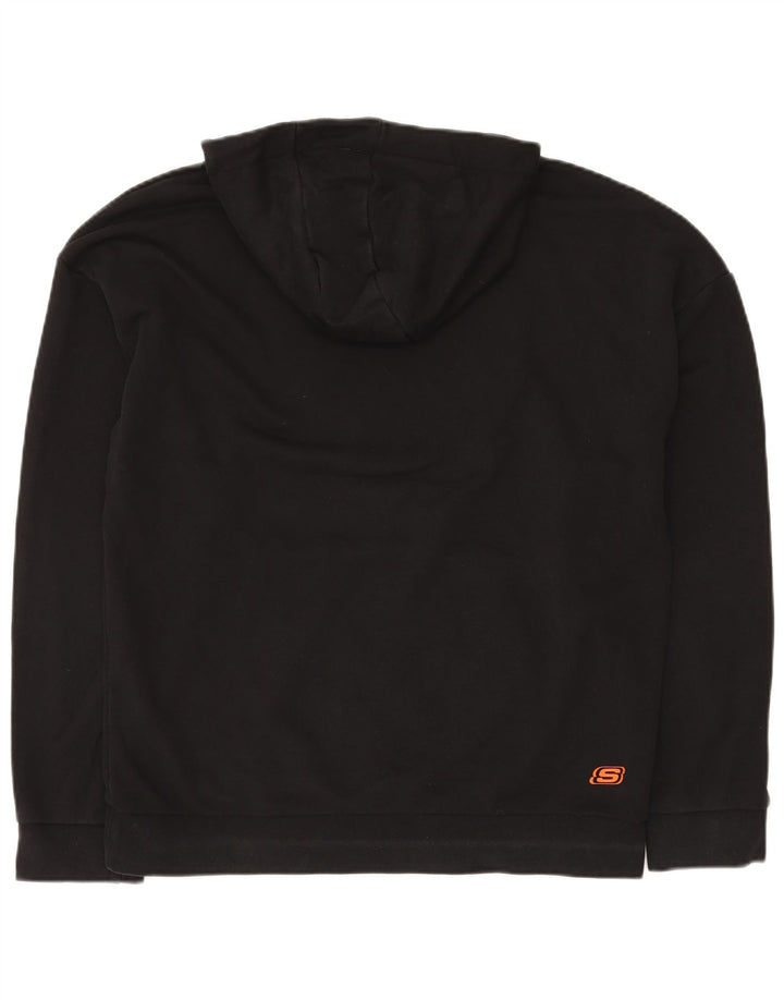 Męski sweter z kapturem SKECHERS, duży, czarny, bawełniany