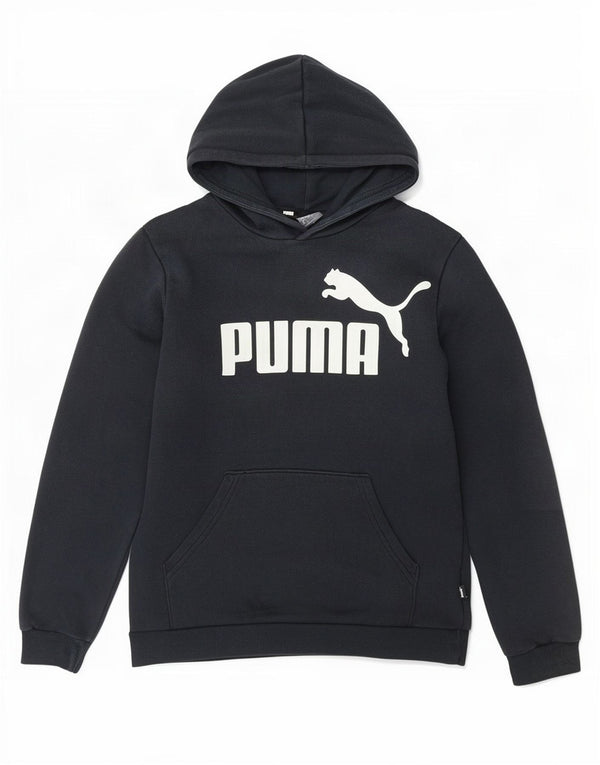 Chłopięcy sweter z kapturem Puma z grafiką 13-14 lat, czarny, bawełniany