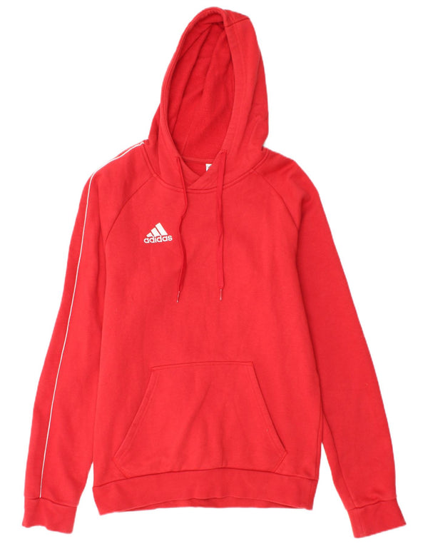 Męski sweter z kapturem ADIDAS, mały, czerwony, bawełniany