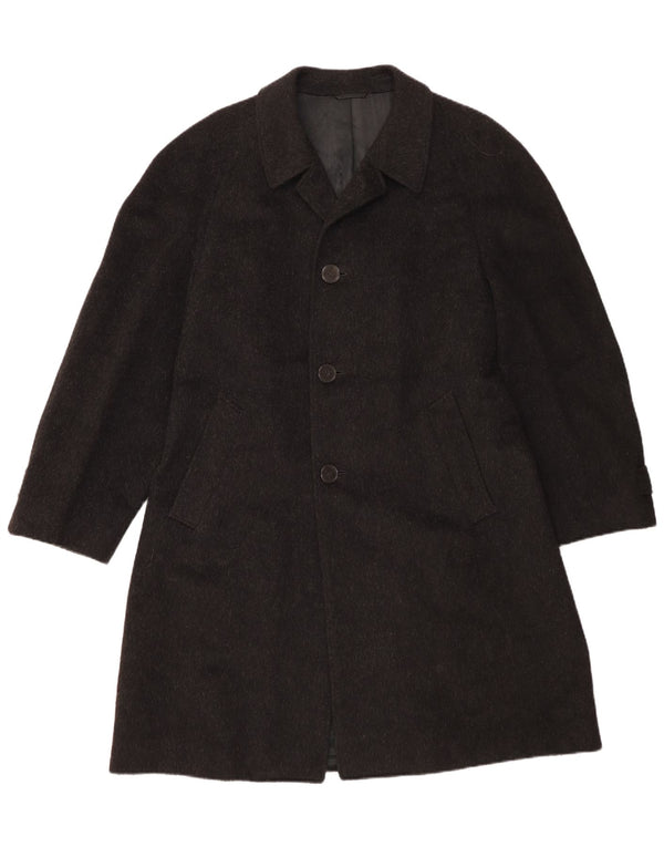 Tiroler Loden Mens Overcoat IT 50 Large Black Wool