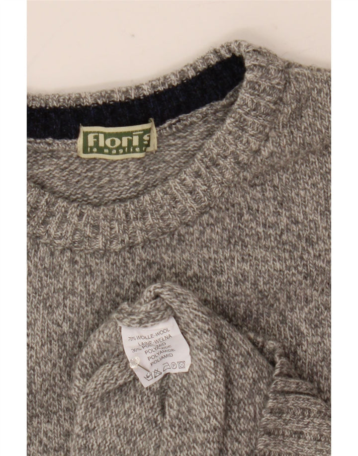 Podkoszulek męski w stylu vintage, średnioszary, wełniany