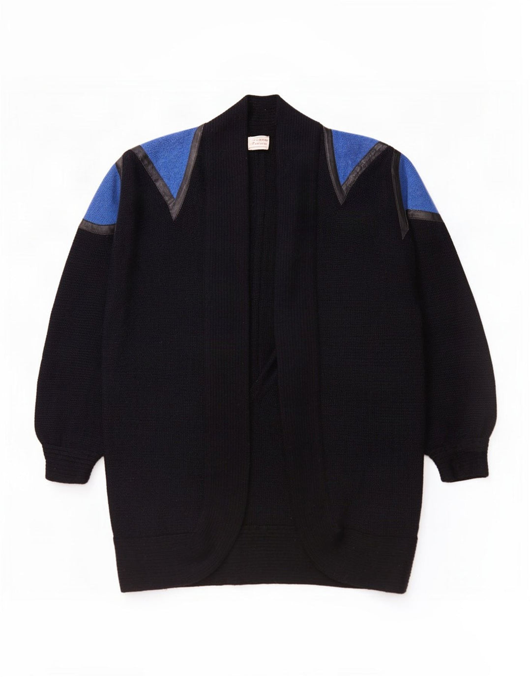 Vintage damski sweter oversize o przedłużonym kroju UK 14, średni czarny