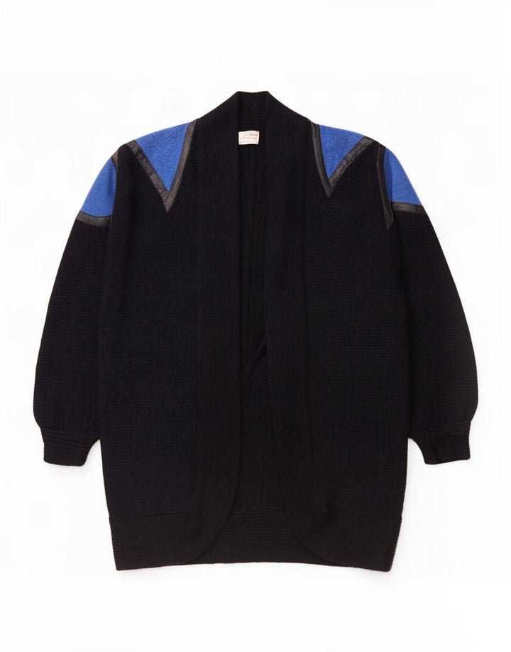 Vintage damski sweter oversize o przedłużonym kroju UK 14, średni czarny