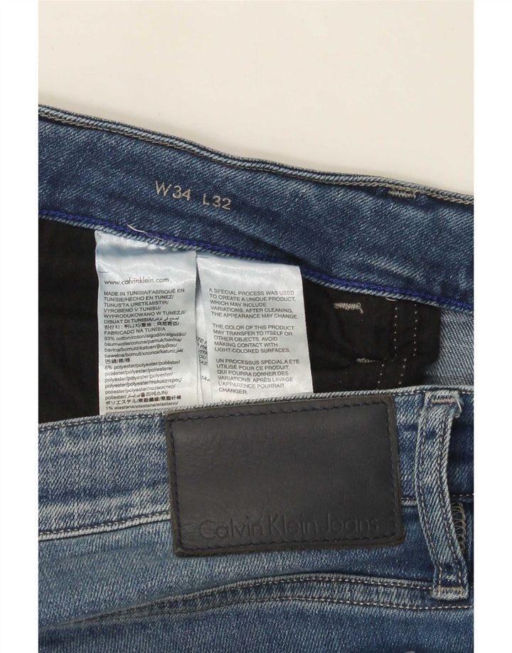 Męskie dżinsy Calvin Klein W34 L32 Niebieskie bawełniane