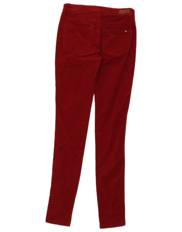 Spodnie damskie Tommy Hilfiger Skinny sztruksowe US 2 XS W26 L30 bordowe
