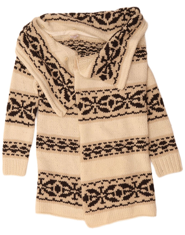 Damski sweter o przedłużonym fasonie Parosh UK 14 Medium Off White Fair Isle