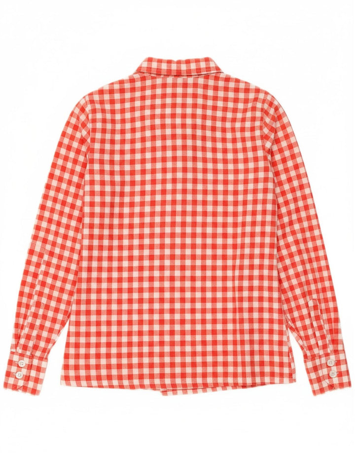 SCALA Womens Shirt UK 10 Small Red Gingham Cotton