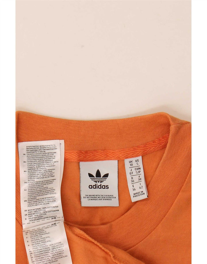 Adidas Damska Kamizelka Top UK 10 Mała Pomarańczowa Bawełna