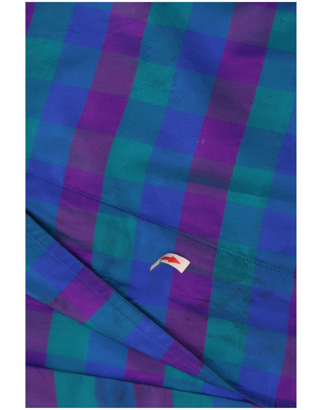 Vintage damska otwarta marynarka UK 14 w średnią niebieską kratkę