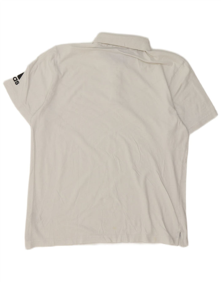 Męska koszulka polo Adidas, duża, biała, bawełniana