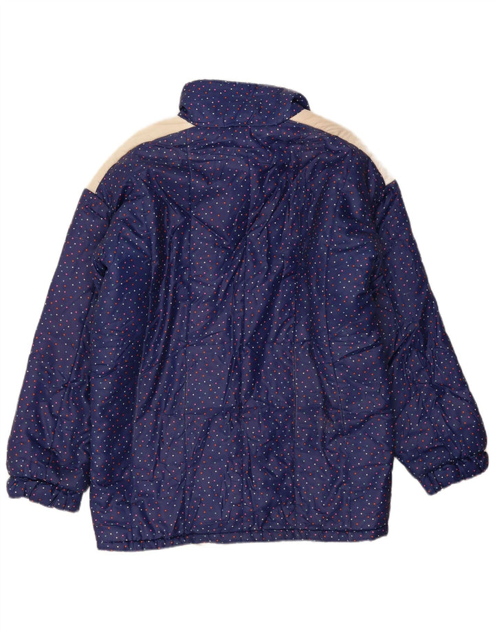 Vintage damska ocieplana kurtka IT 48 XL granatowa w cętki