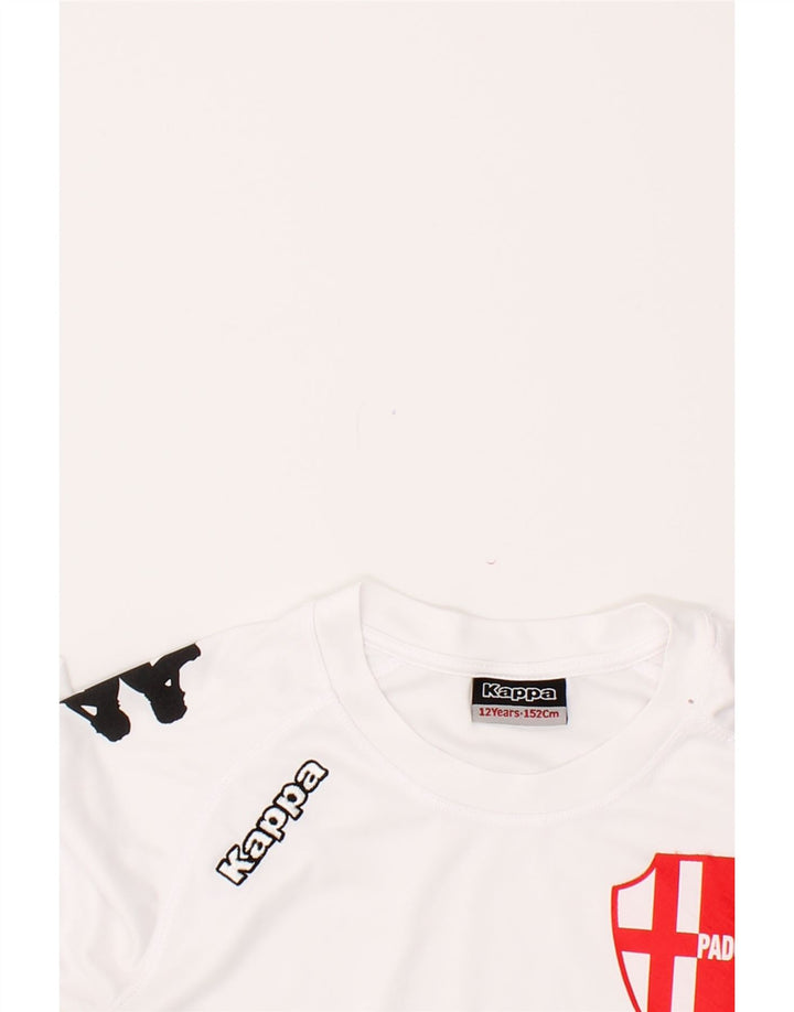 KAPPA Boys Graphic T-Shirt Top 11-12 Years White Polyester Vintage Kappa and Second-Hand Kappa from Messina Hembry 