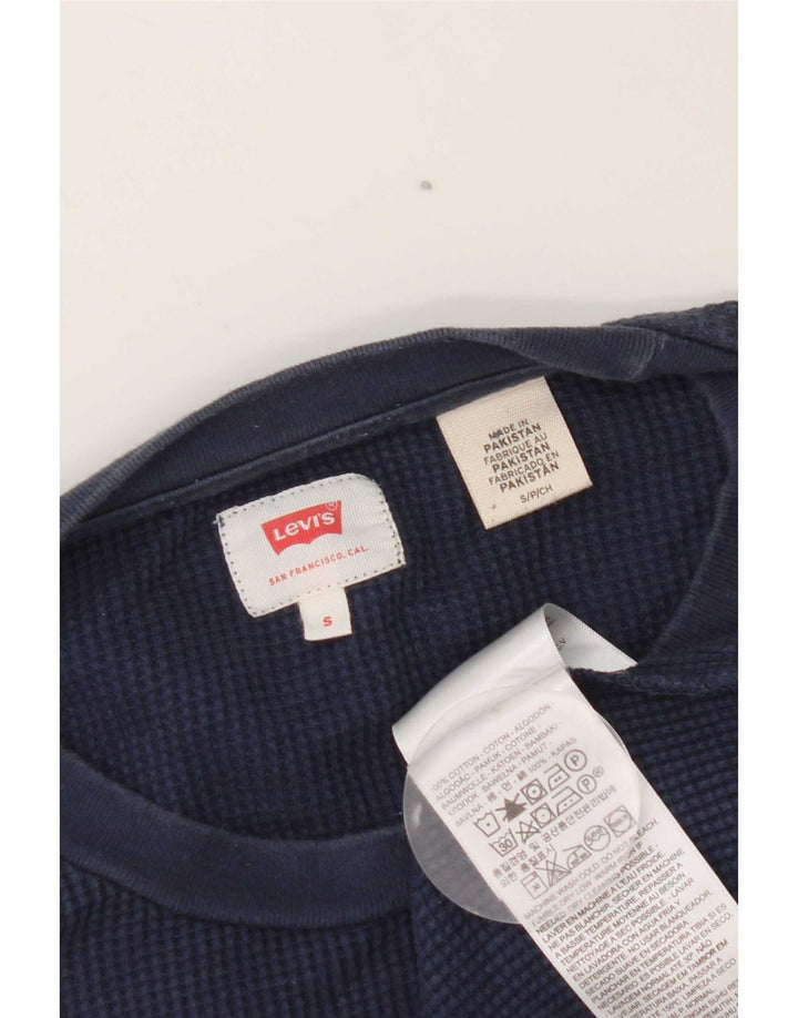 Męski top Levi's z długim rękawem, mały, granatowy, bawełniany