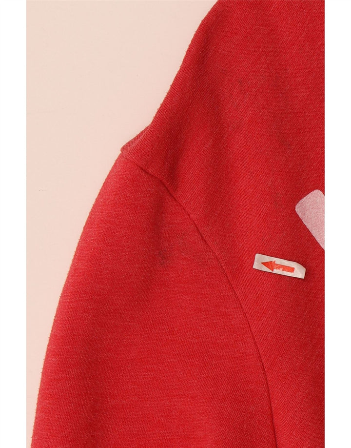 Męski sweter z kapturem i grafiką JACK WILLS, średnioczerwony, bawełniany