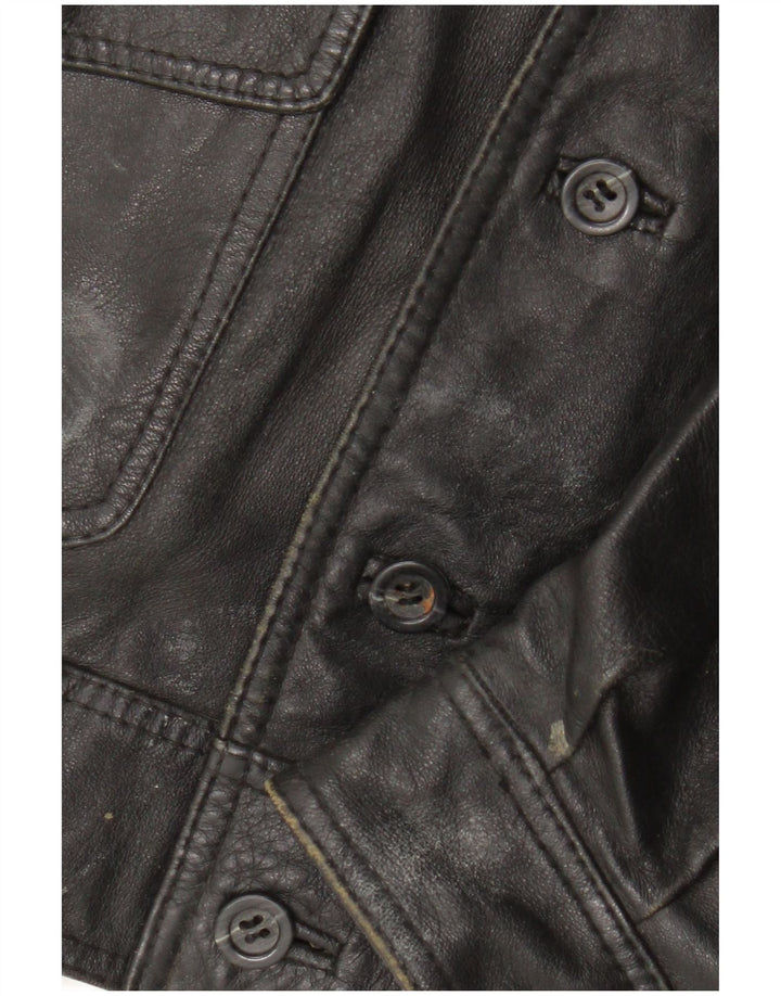 Vintage damska kurtka skórzana UK 12, średnia czarna