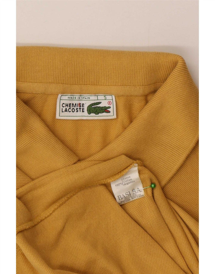 Lacoste Mens Polo Shirt Size 5 Large Yellow Cotton