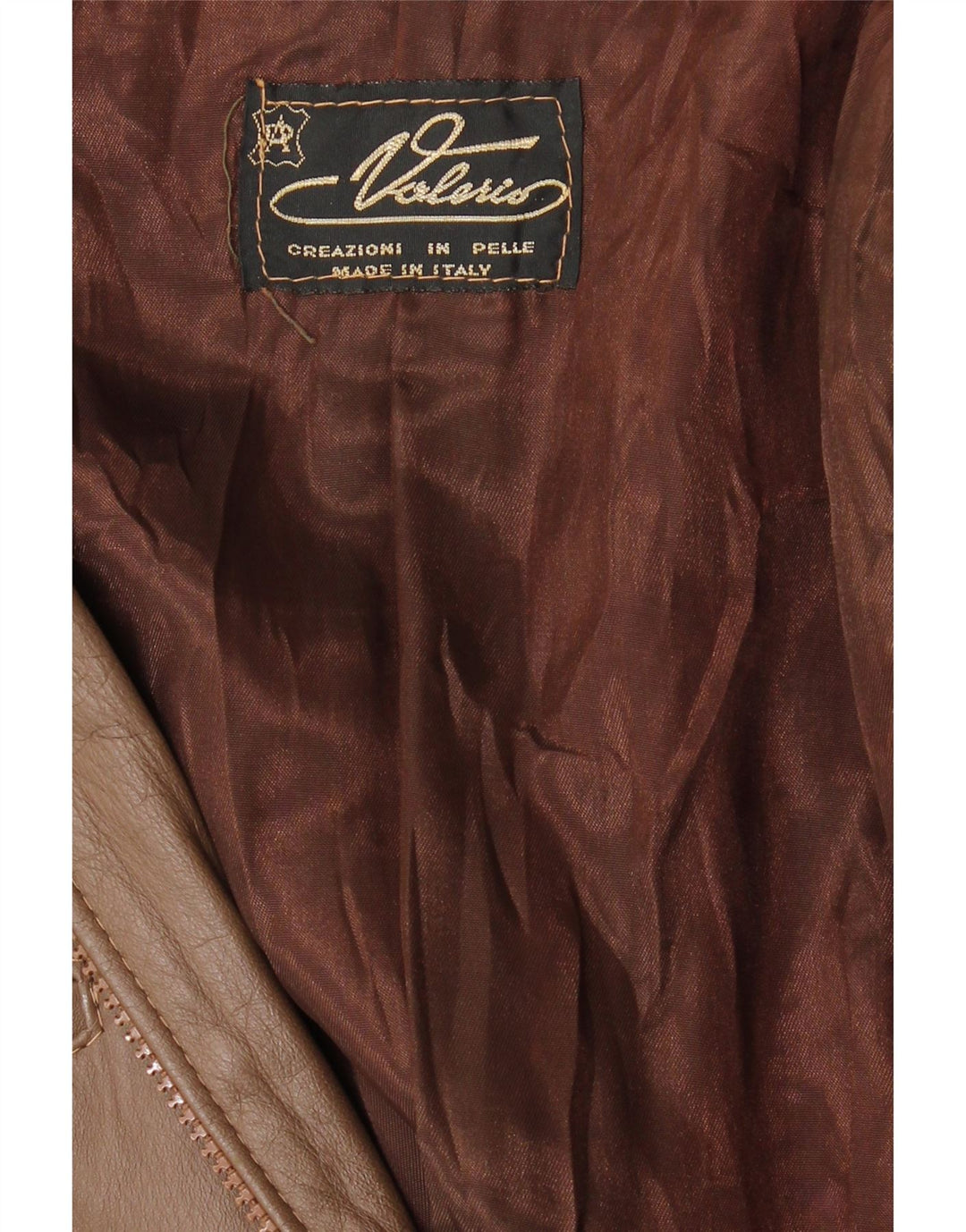 Vintage damski płaszcz skórzany UK 14 ze średniej brązowej skóry