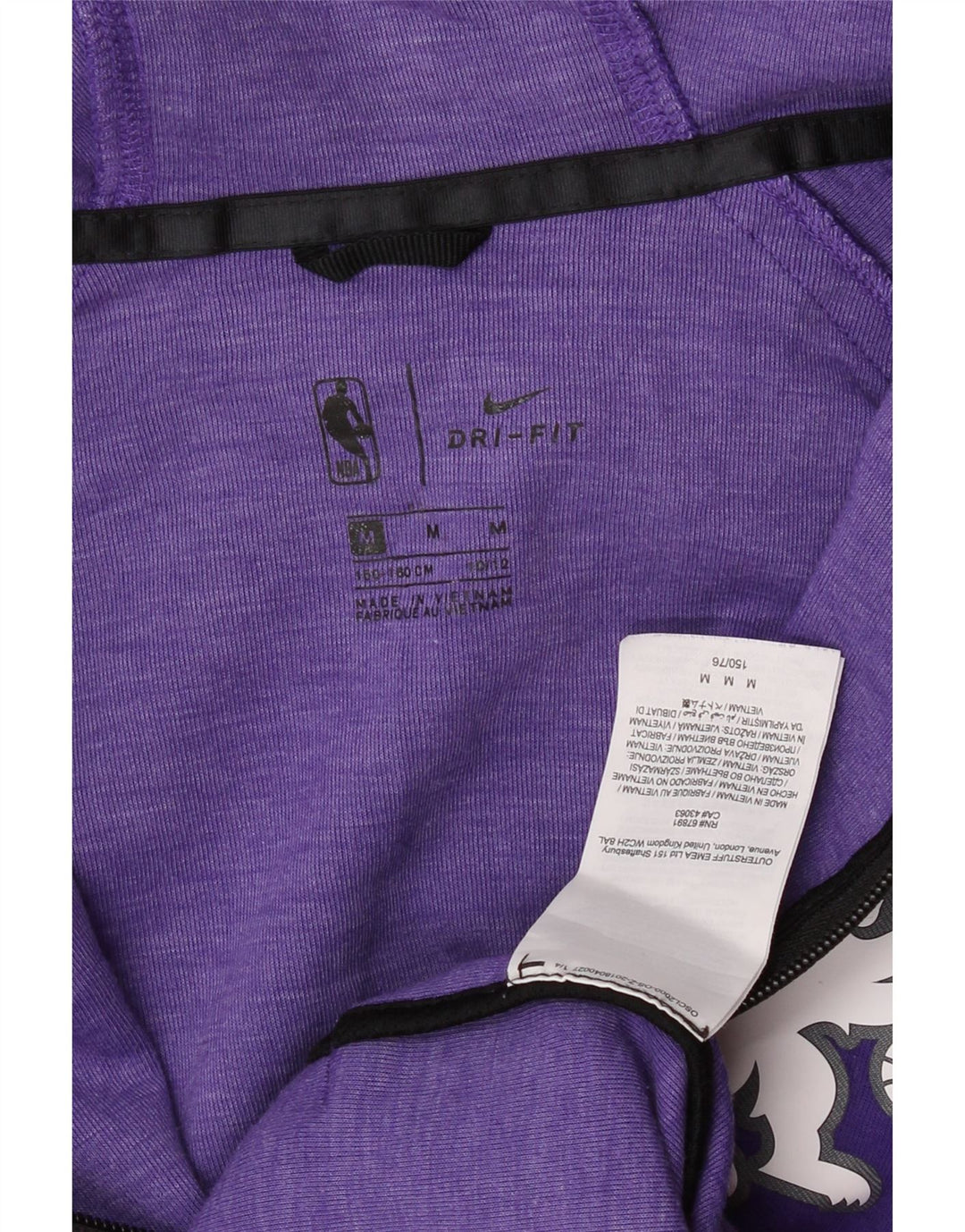 NIKE Boys Dri Fit Zip Hoodie Sweater 10-11 Years Medium Purple Polyester Vintage Nike and Second-Hand Nike from Messina Hembry 