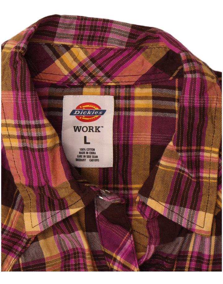 Damska koszula flanelowa Dickies UK 16, duża, wielokolorowa bawełniana krata
