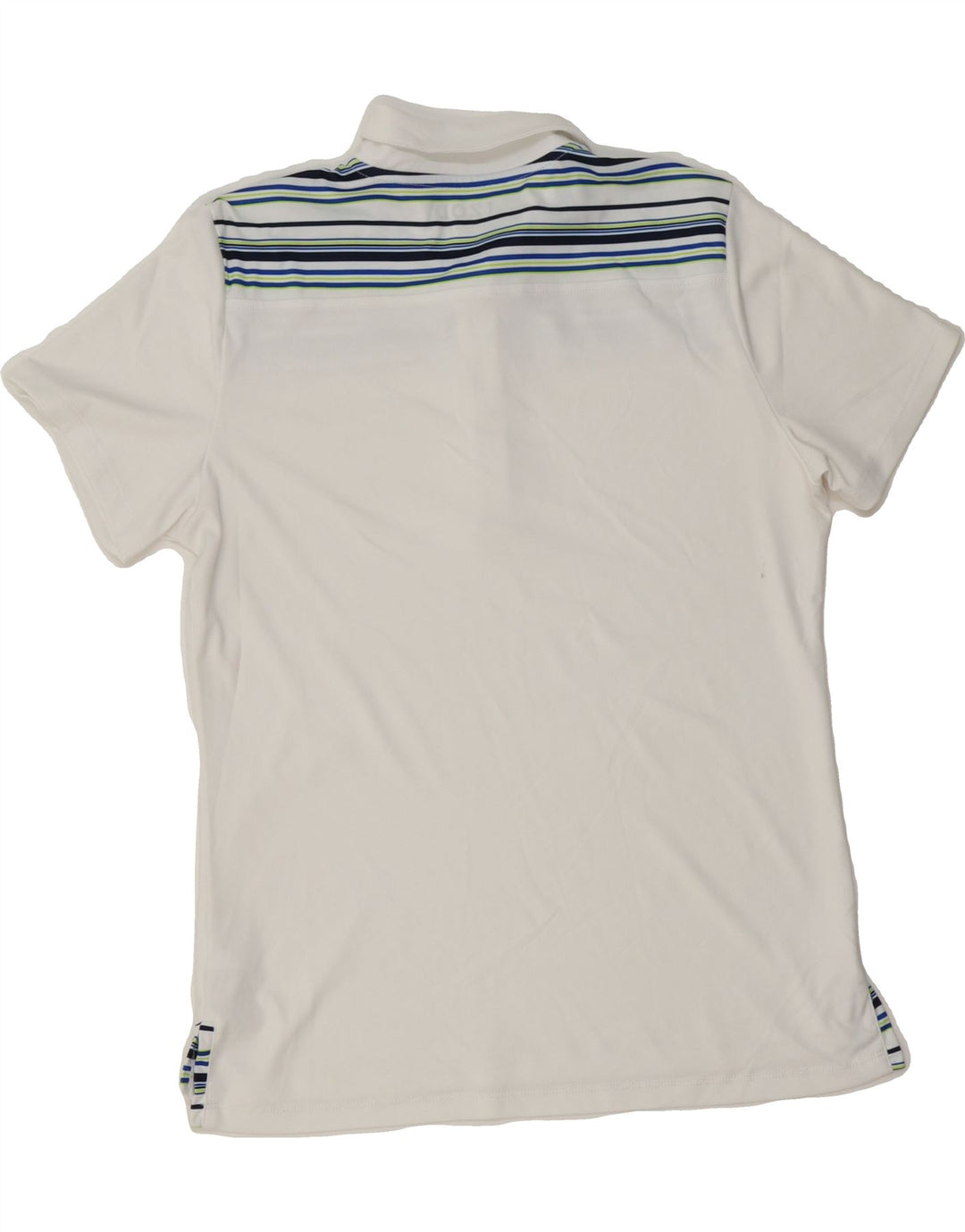 IZOD Womens Polo Shirt UK 16 Large White Striped Polyester Vintage Izod and Second-Hand Izod from Messina Hembry 