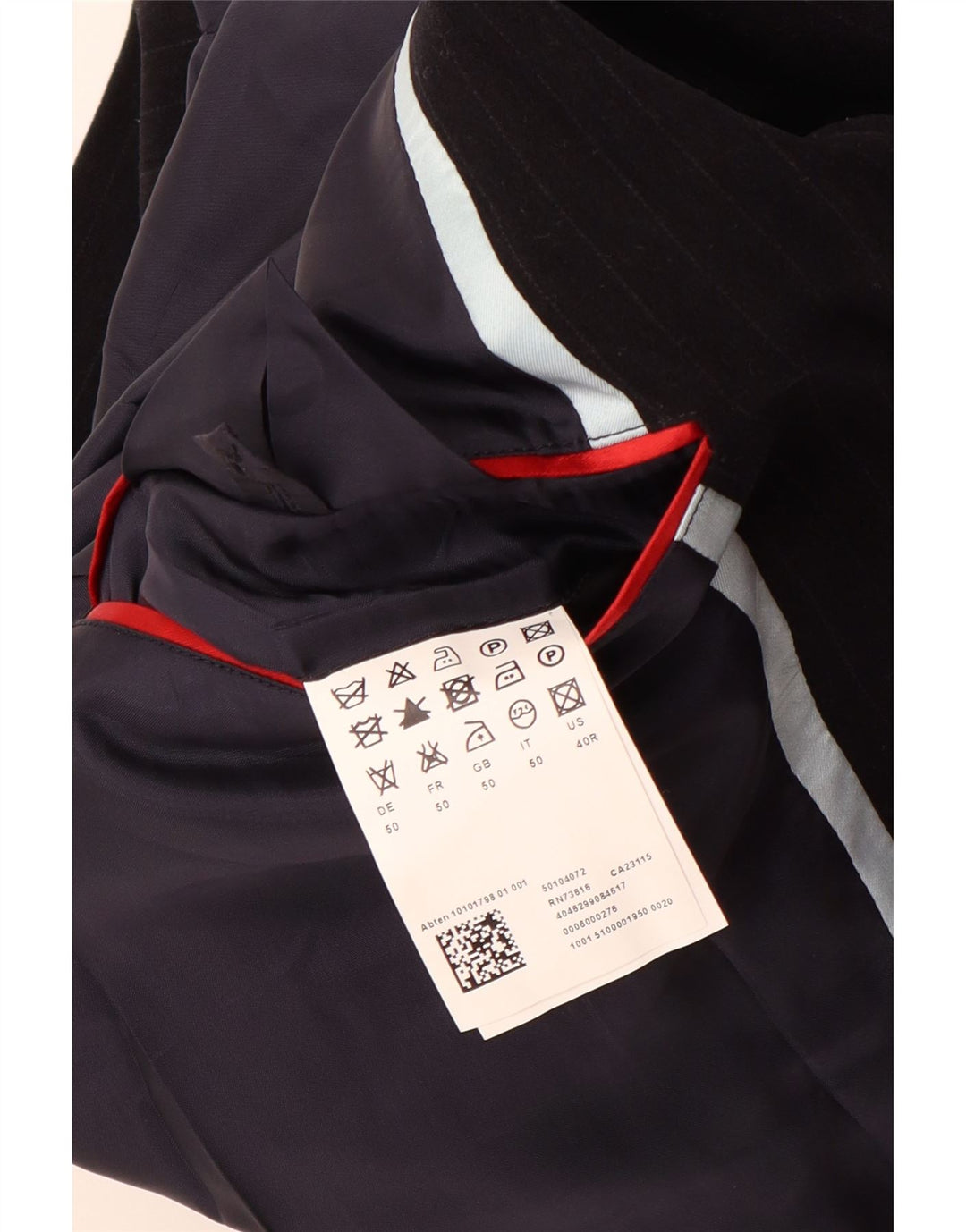 Męska marynarka zapinana na 2 guziki HUGO BOSS EU 50, duża, czarna, bawełniana w prążki