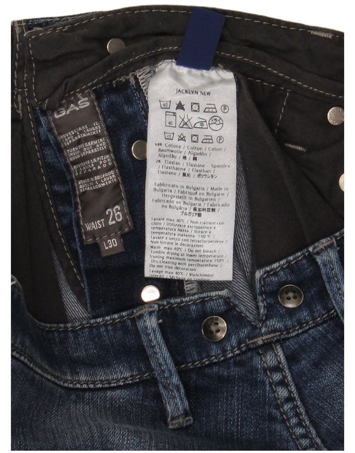 Damskie jeansy Gas Slim W26 L30 Niebieskie bawełniane