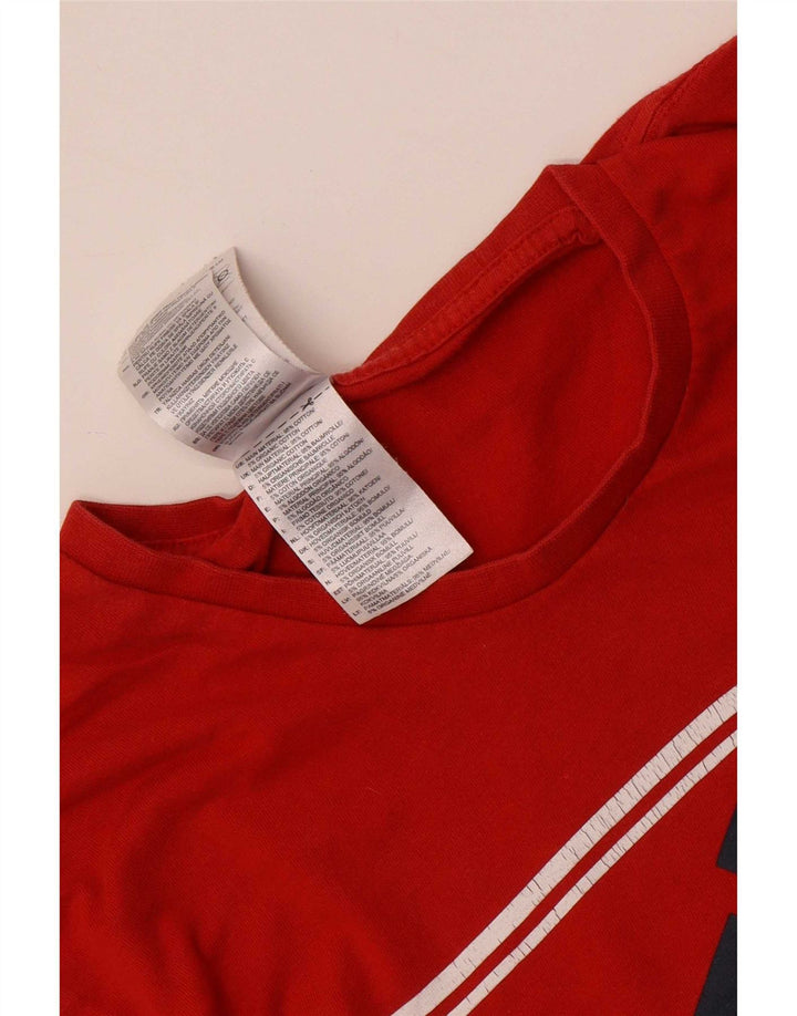 Męska koszulka z grafiką Adidas, mała, czerwona, bawełniana