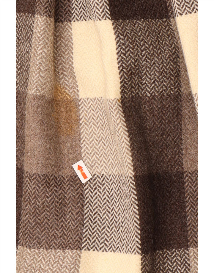 Vintage damska plisowana spódnica W32 w dużą brązową kratkę