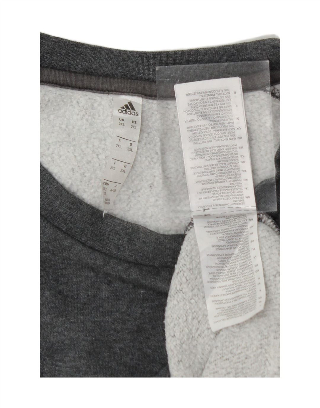 ADIDAS Mens Sweatshirt Jumper 2XL Grey Cotton Vintage Adidas and Second-Hand Adidas from Messina Hembry 